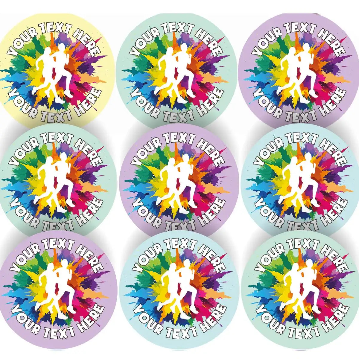 144 Personalised Colour Run 30mm Reward Stickers for School Teachers ...