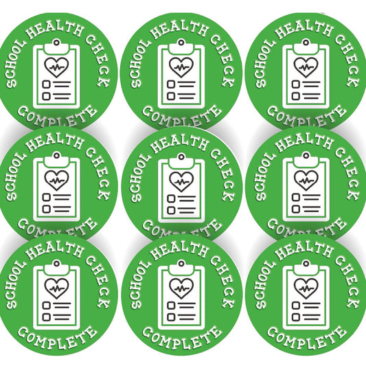 144 School Health Check 30mm Children's Bravery Reward Stickers for Teachers or Nurses