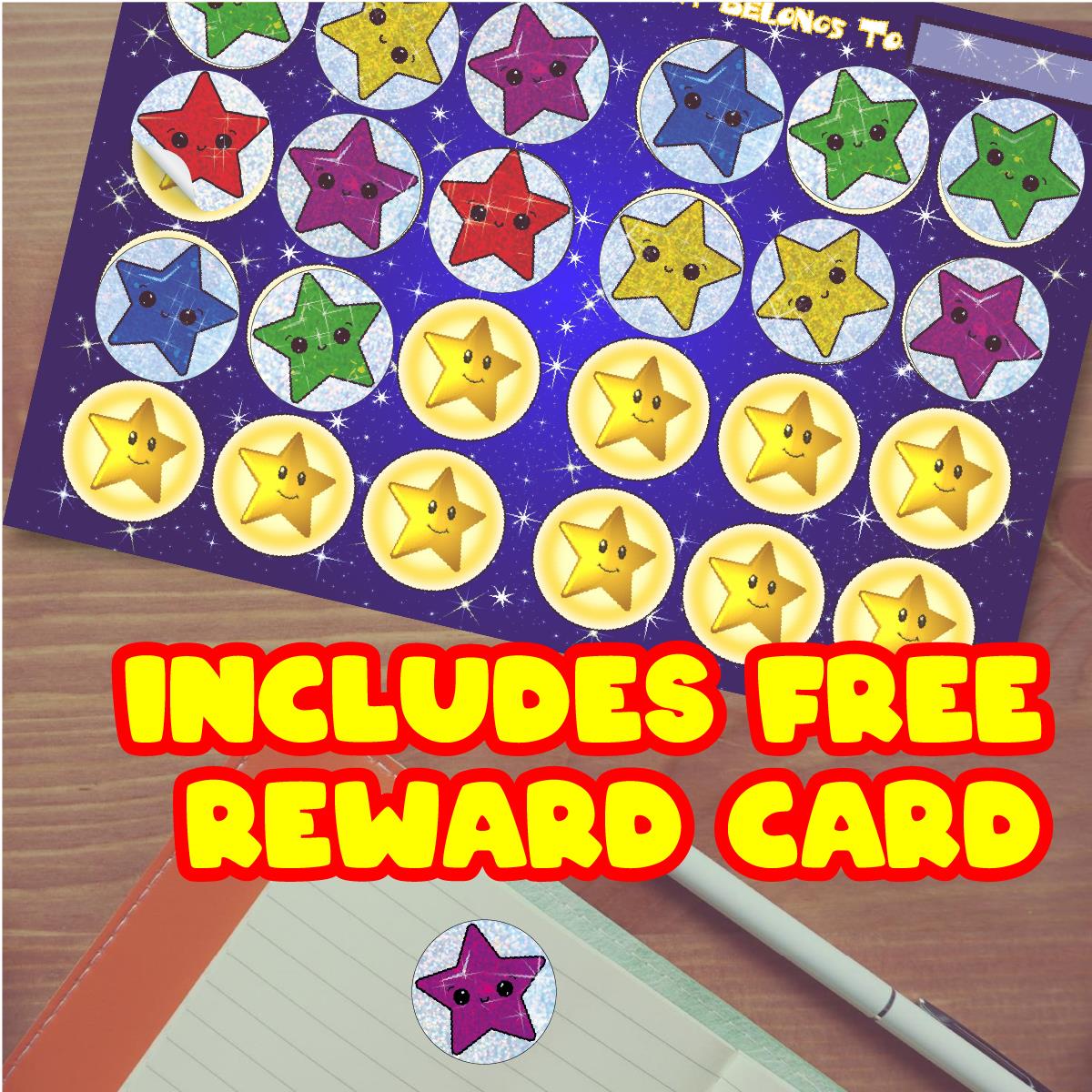 96 Sparkle Stars Stickers 30mm + 60 Free Sparkle Smiles Reward Stickers for Teachers, Parents and Schools