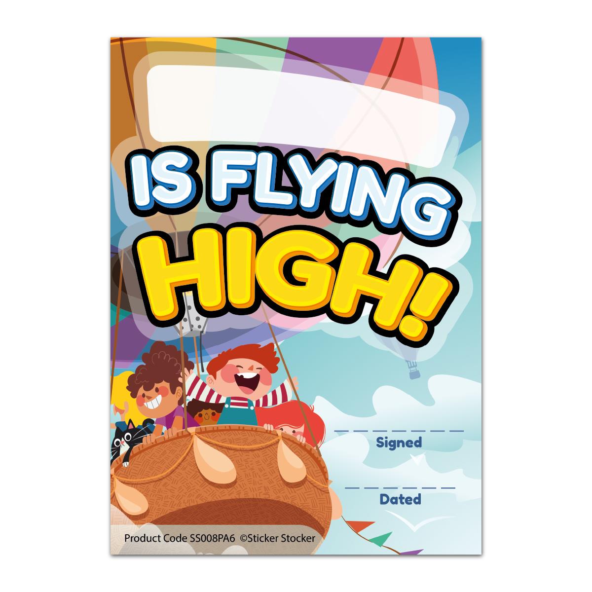 A6 Praise Note Pad 100 Sheet Incentive Chart Rewards - Flying High