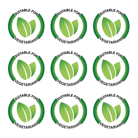 144 Suitable For Vegetarians - 30mm - Glossy Food Label Stickers