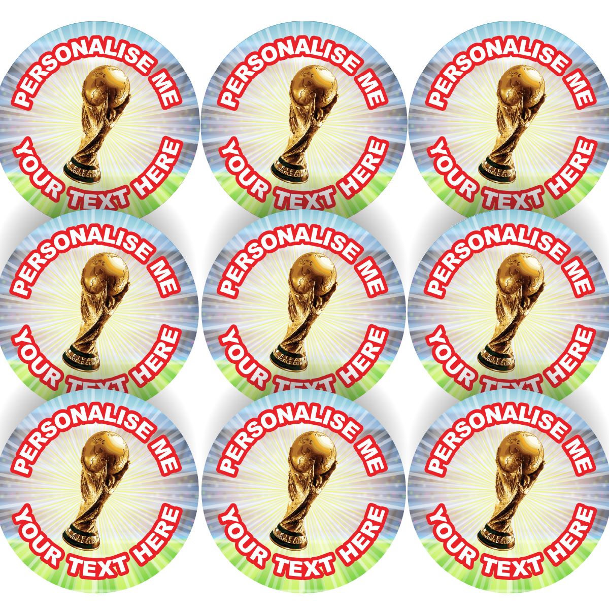 144 World Cup Personalised 30mm Reward Stickers for Football Clubs, schools