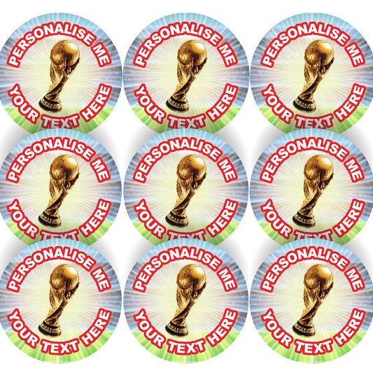 144 World Cup Personalised 30mm Reward Stickers for Football Clubs, schools