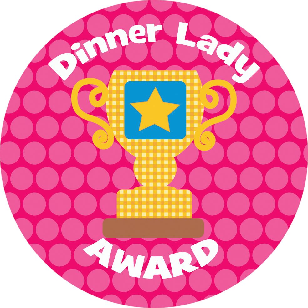 144 Dinner Time Trophies 30mm Children's Reward Stickers for Teachers or Parents