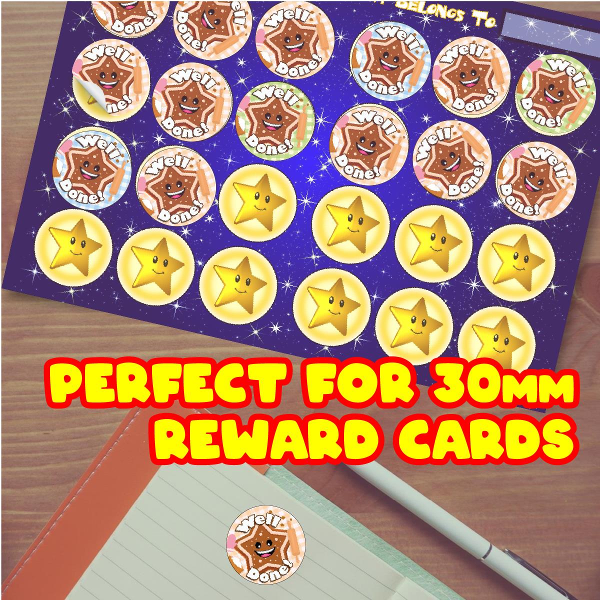 120 Well Done Star Gingerbread Scented Stickers - 30mm Scented Stickers - For Teachers Nursery Parents