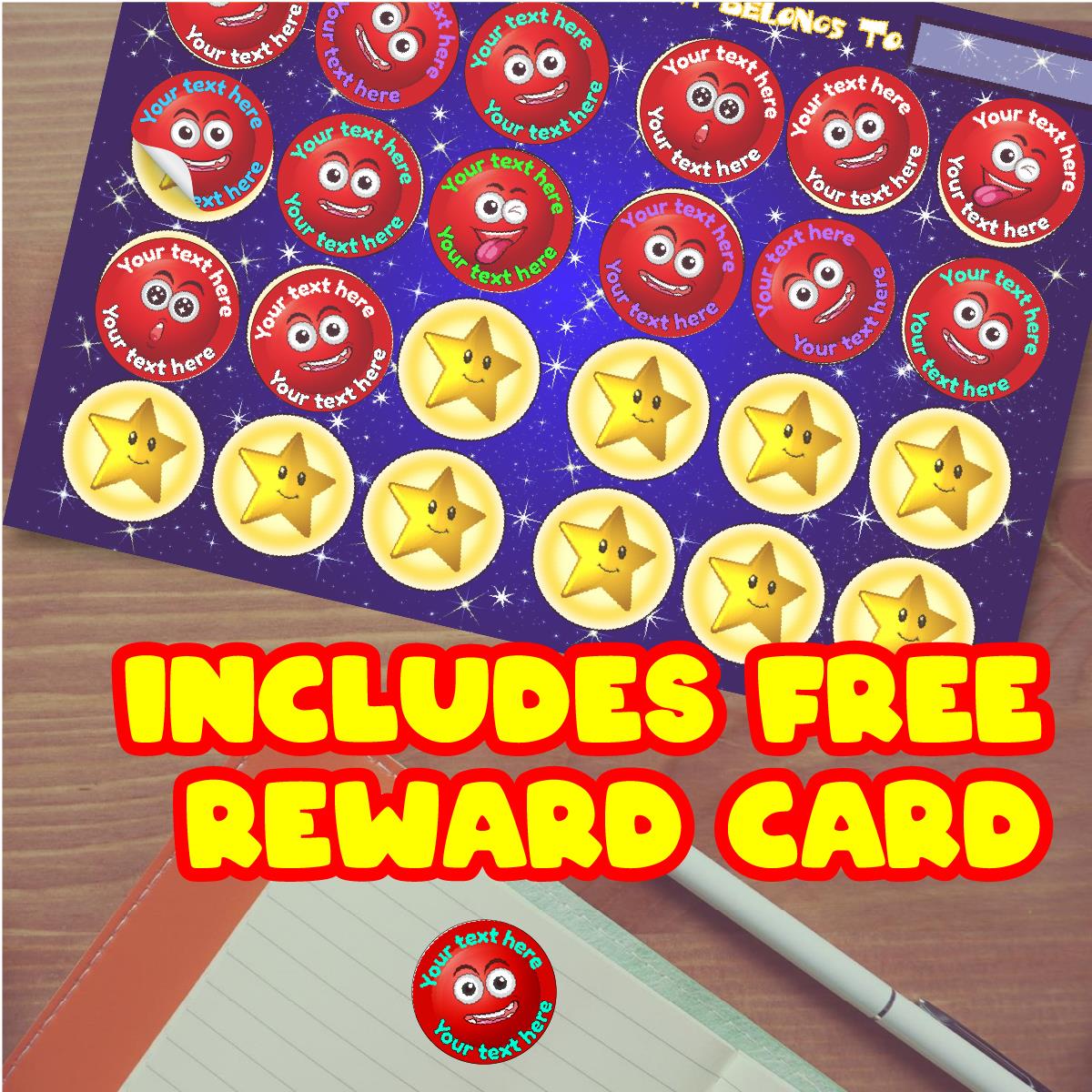 144 Personalised 30mm Red Clown Nose Children Reward Stickers for School Teachers, Parents and Nursery
