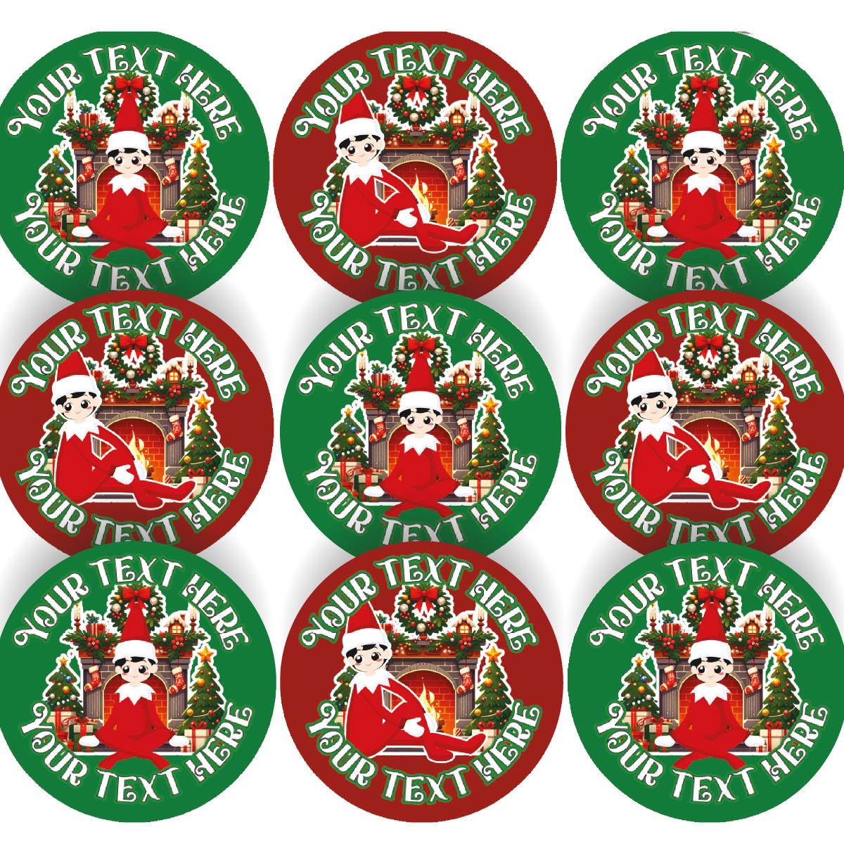 144 Personalised Christmas Elf 30mm Christmas Reward Stickers for School Teachers, Parents and Nursery