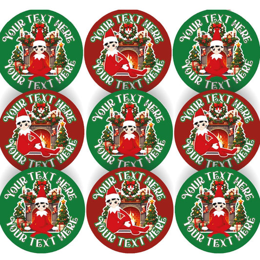 144 Personalised Christmas Elf 30mm Christmas Reward Stickers for School Teachers, Parents and Nursery