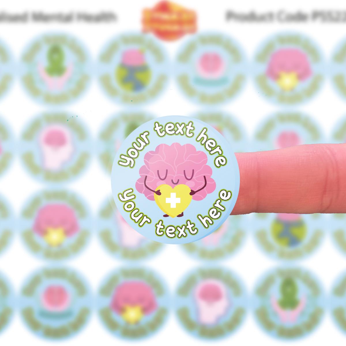 144  Mental Health Awareness Personalised 30mm Stickers Teachers, Parents, Schools (UNIQUE)