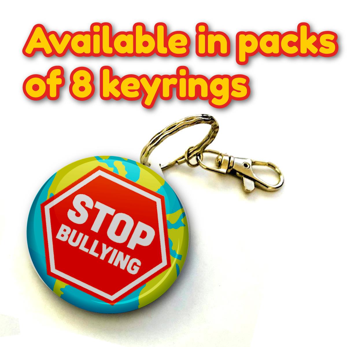 Anti Bullying Keyring 38mm  (Pack of 8 Key Rings - 38mm)