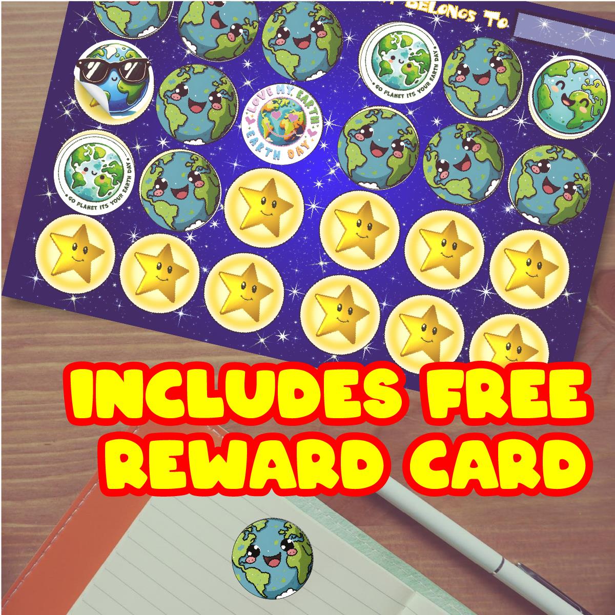 144 World Earth Day #2 Awareness Stickers - 30mm - Teacher Parents School Nursery