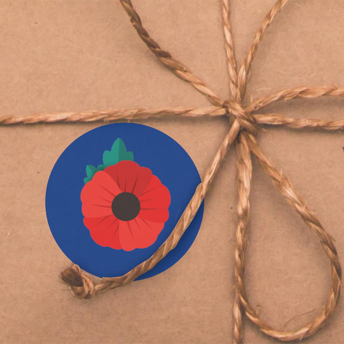 144 Poppy 30mm Reward Stickers for Schools, Remembrance