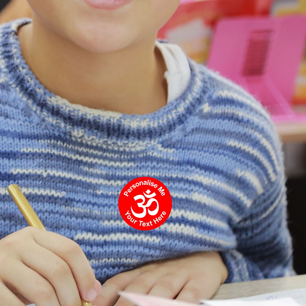 144 Personalised Hindu Om 30mm Reward Stickers for School Teachers, Parents and Nursery