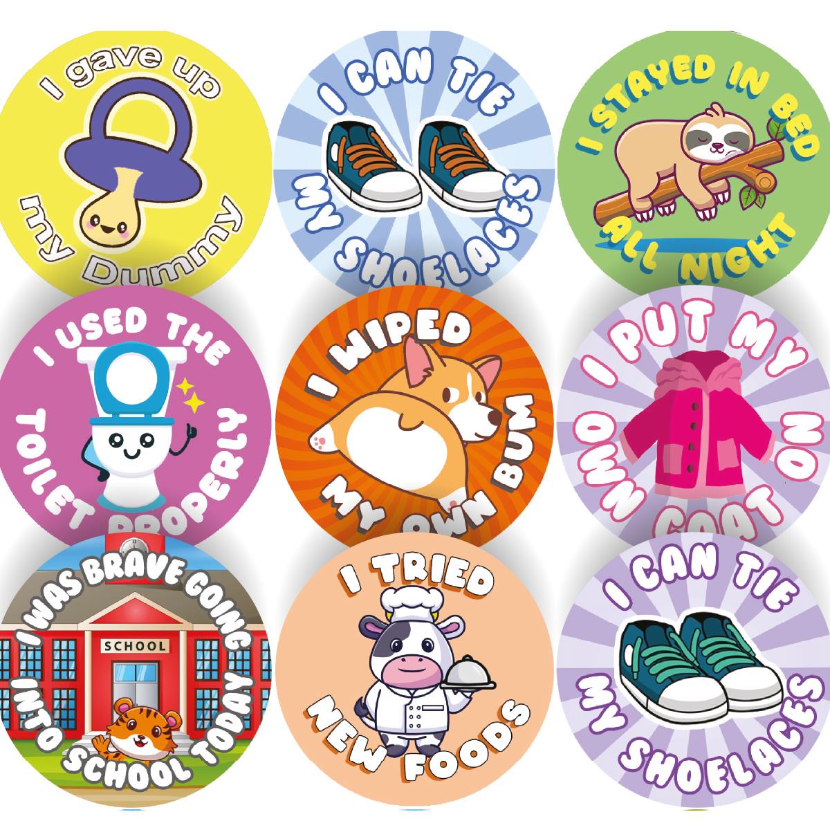 144 Pre School/Early Years Variety Pack 30mm Reward Stickers for Teachers and Parents