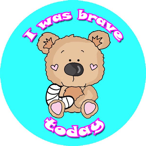 144 I Was Brave Teddy 30mm Children's Bravery Reward Stickers for Teachers or Nurses