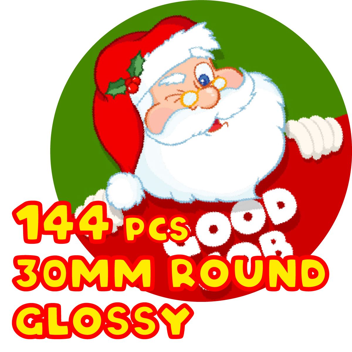 144 Santa Praise Words 30mm Glossy Christmas Reward Stickers
