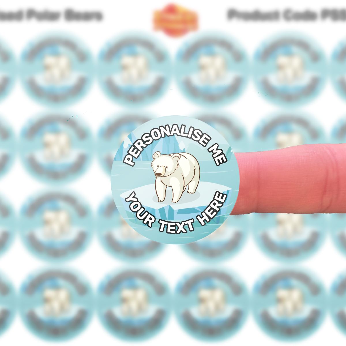 Polar Bear Personalised 30mm Reward Stickers for School Teachers, Parents and Nursery