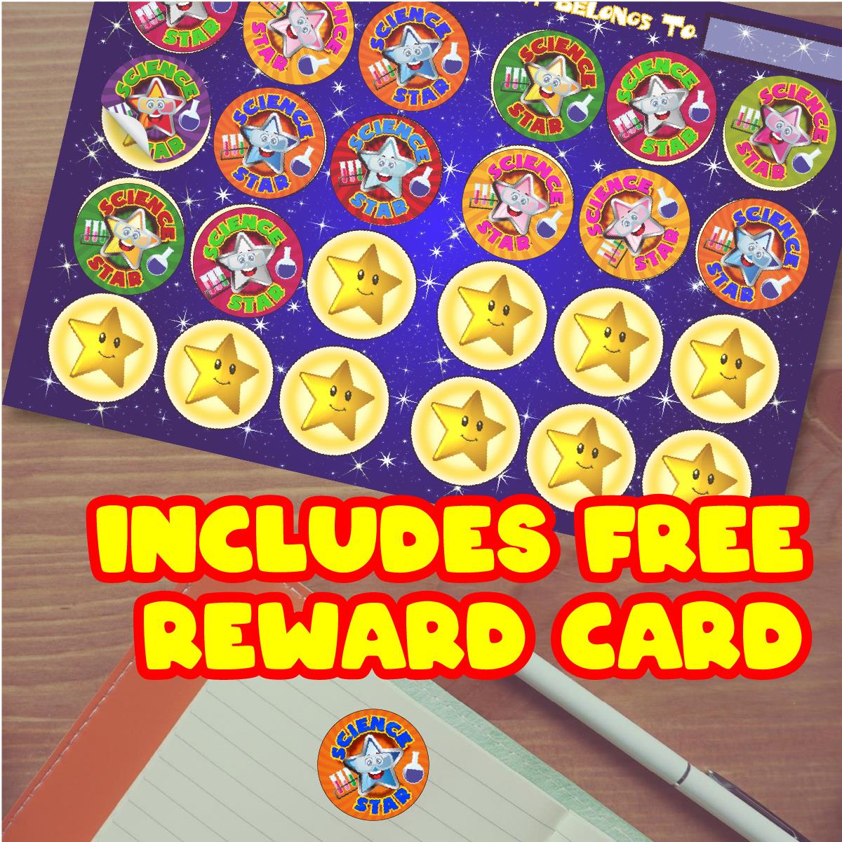 144 Star Science - 30mm - Glossy Reward Stickers for Teachers & Parents
