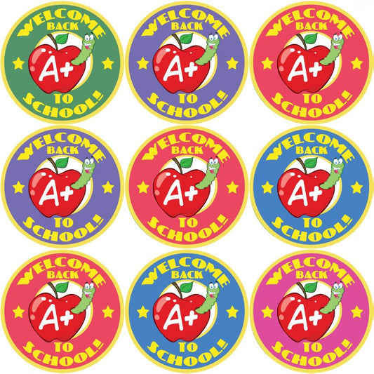 144 Welcome Back to School 30mm Stickers for Teachers, Parents and Party Bags