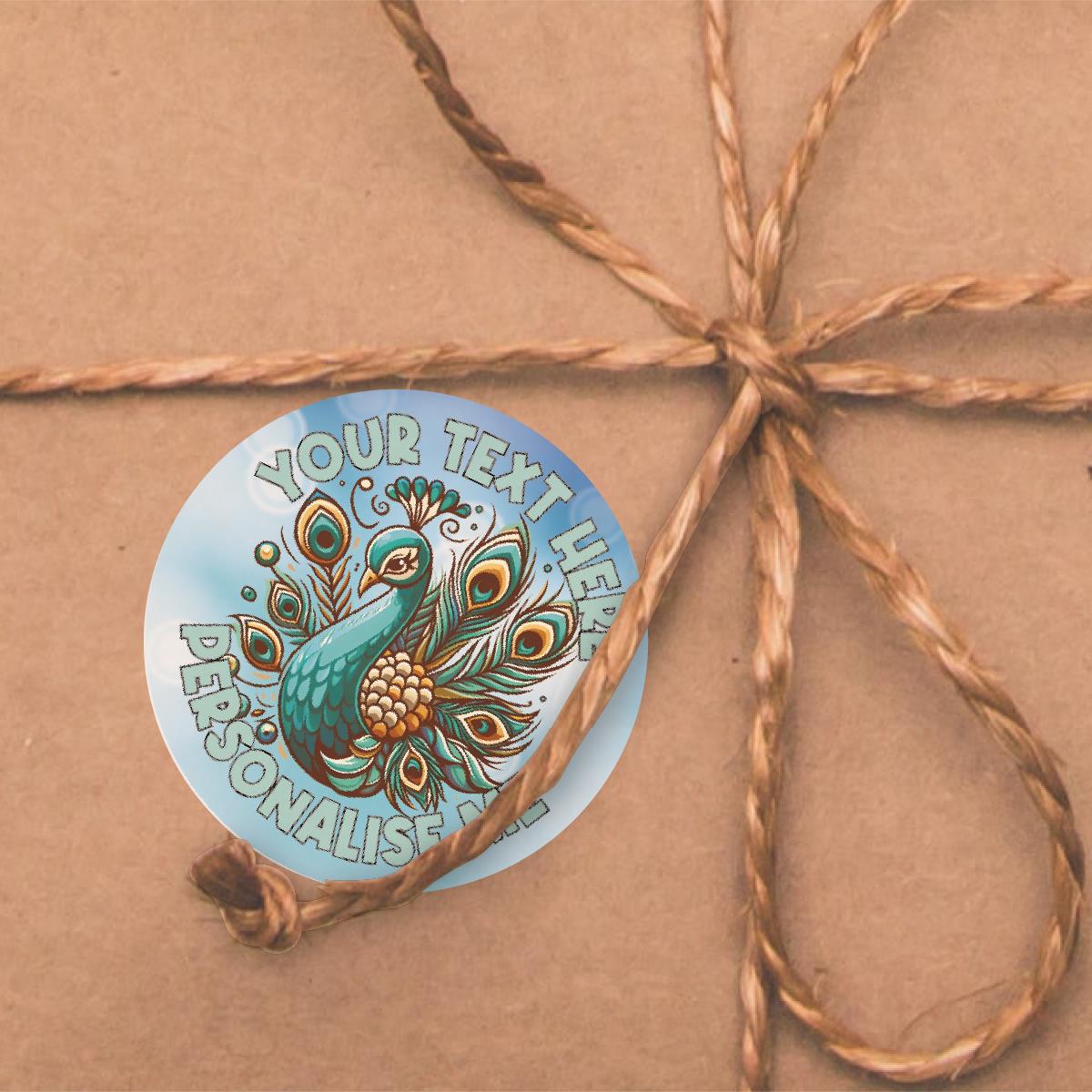 144 Personalised Peacock Bird 30mm Reward Stickers for School Teachers, Parents and Nursery