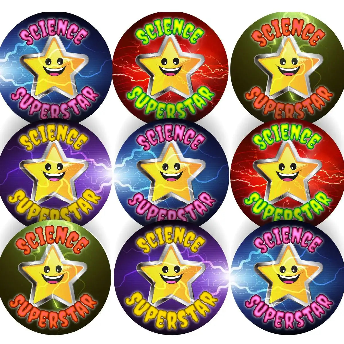 144 Superstar Science Rewards Themed Teacher Reward Stickers - Large ...