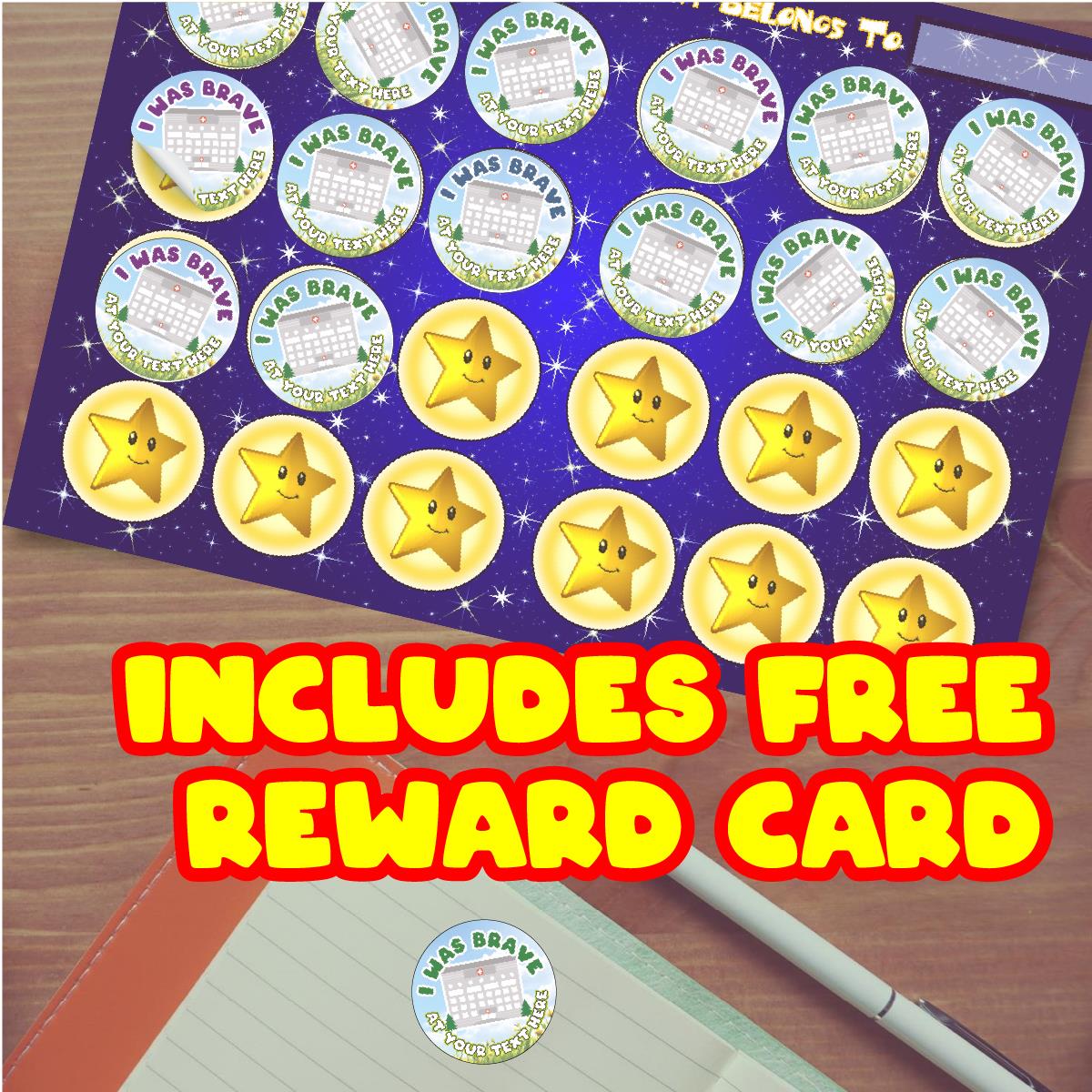 144 I Was Brave At... Personalised 30mm Children's Reward Stickers for Doctors Nurses Dentists