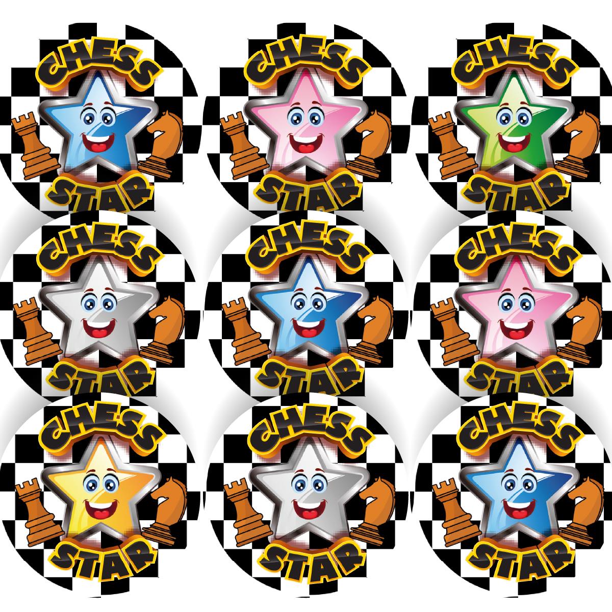 144 Chess Star 30mm Reward Stickers for Tournaments, School Teachers, Parents and Nursery