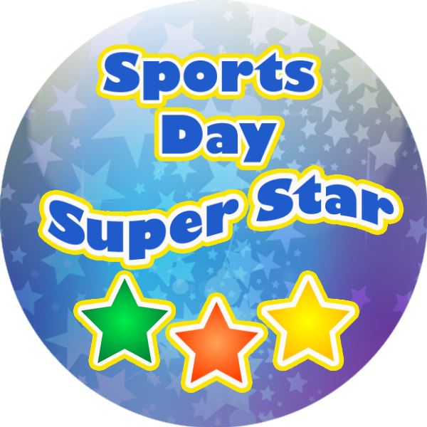 144 Sports Day Star 30mm Reward Stickers for Teachers, Parents and Schools