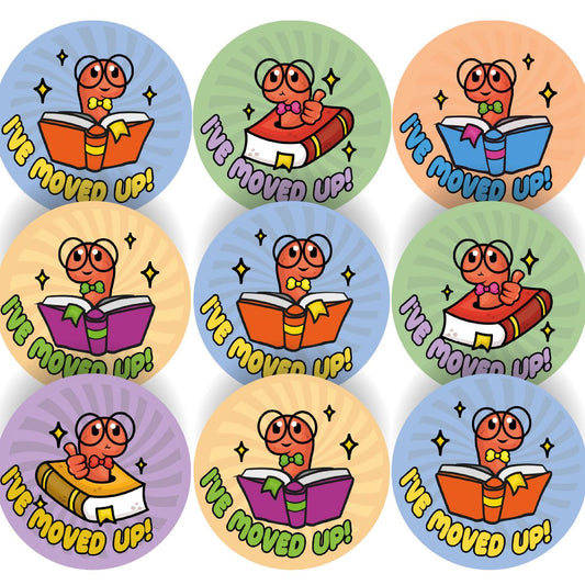 144 I've moved up - Reading  progress 30mm Reward Stickers for School Teachers, Parents and Nursery