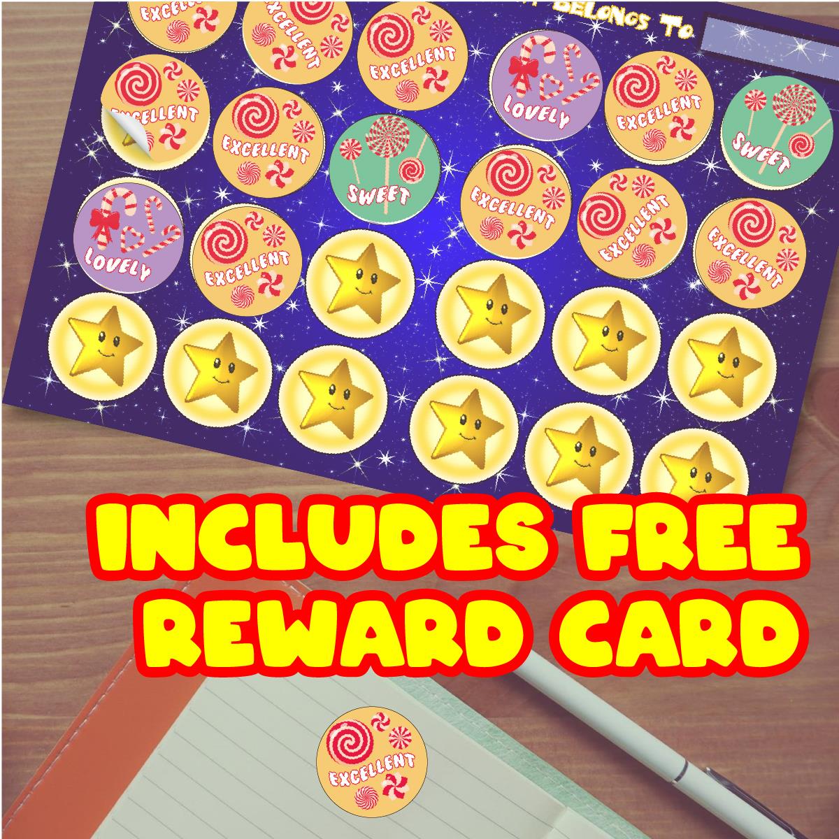 144 Sweet Praise Words 30mm Reward Stickers for School Teachers, Parents and Nursery