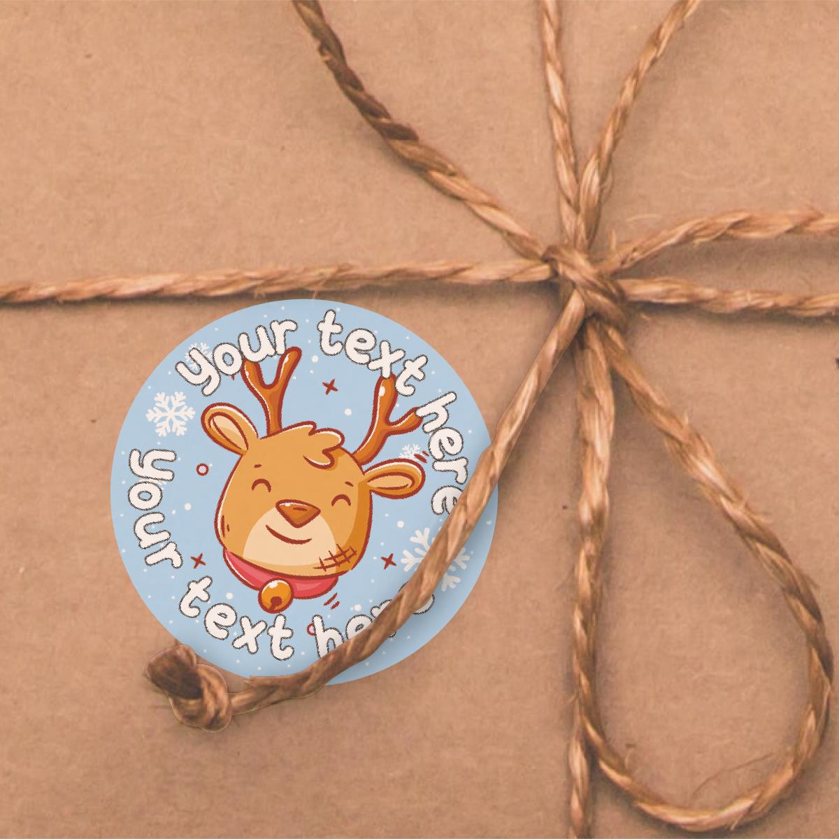 144 Personalised Christmas Reindeer 30mm Christmas Reward Stickers for School Teachers, Parents and Nursery