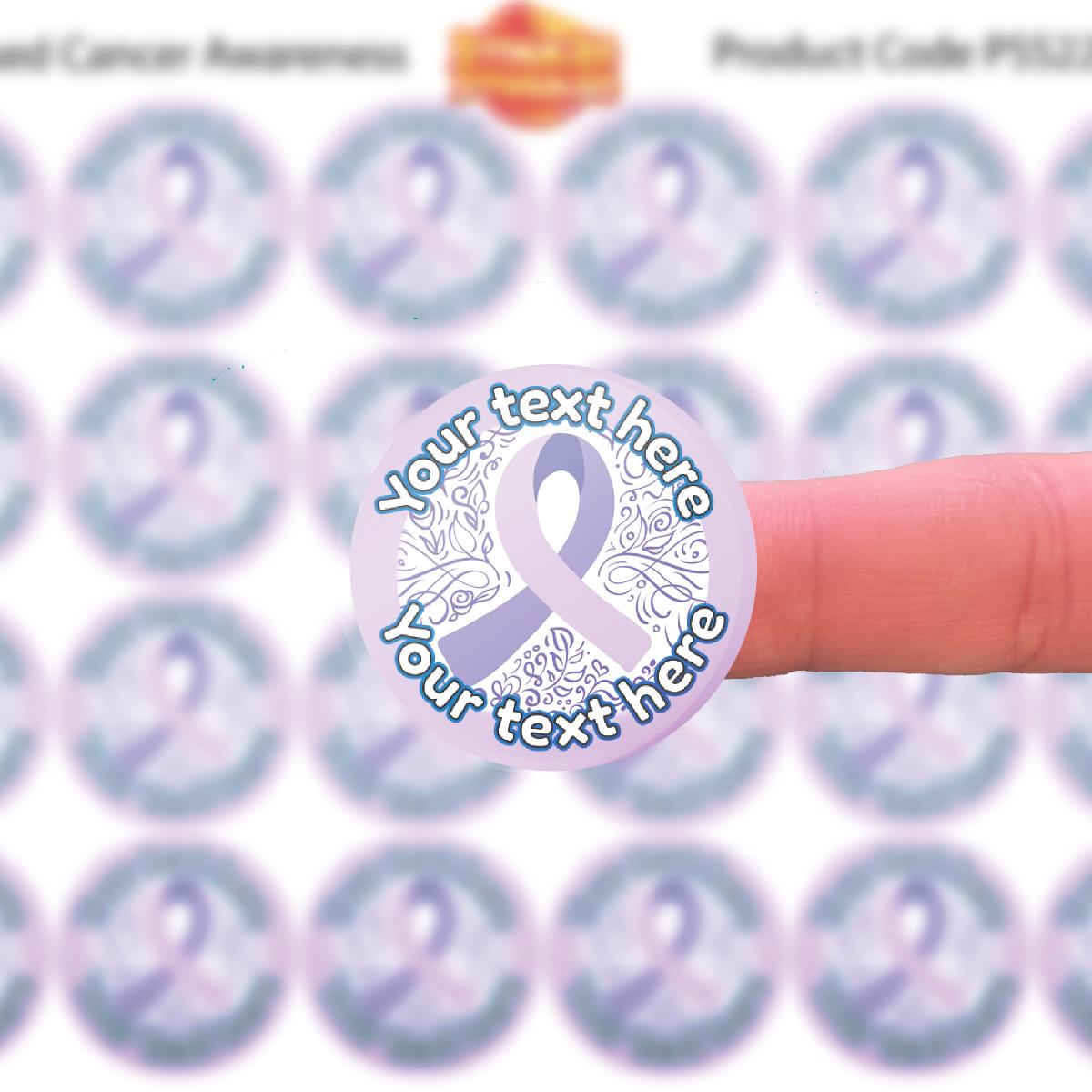 144 Purple Cancer Awareness Personalised 30mm Stickers Teachers, Parents, Schools (UNIQUE)