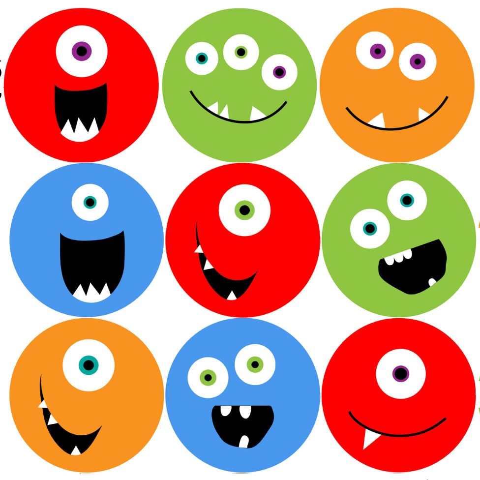 144 Monster Smiles 30mm Children's Reward Stickers for Teachers or Parents