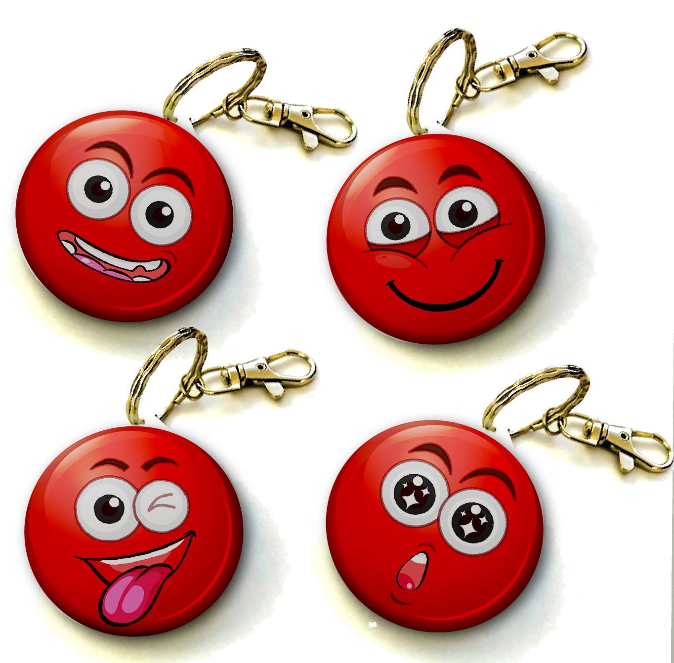 Red Clown Nose Keyring 38mm  (Pack of 8 Key Rings - 38mm)