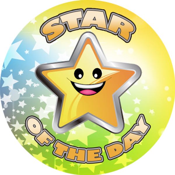 144 Star of the day 30mm Stickers for School Teachers, Parents and Party Bags