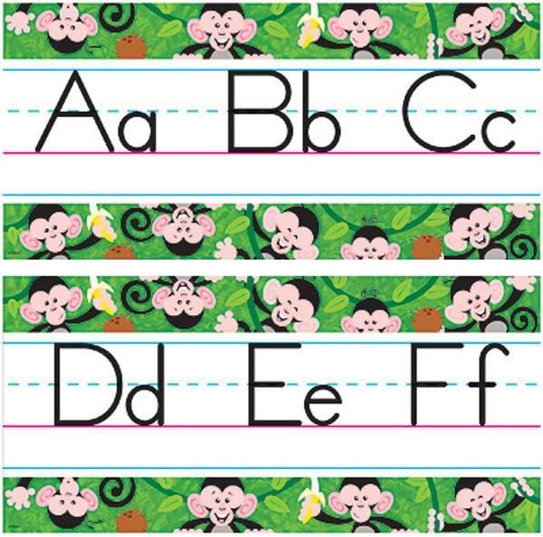 Monkey Mischief ABC Jumbo Alphabet Line Classroom Display Board Set