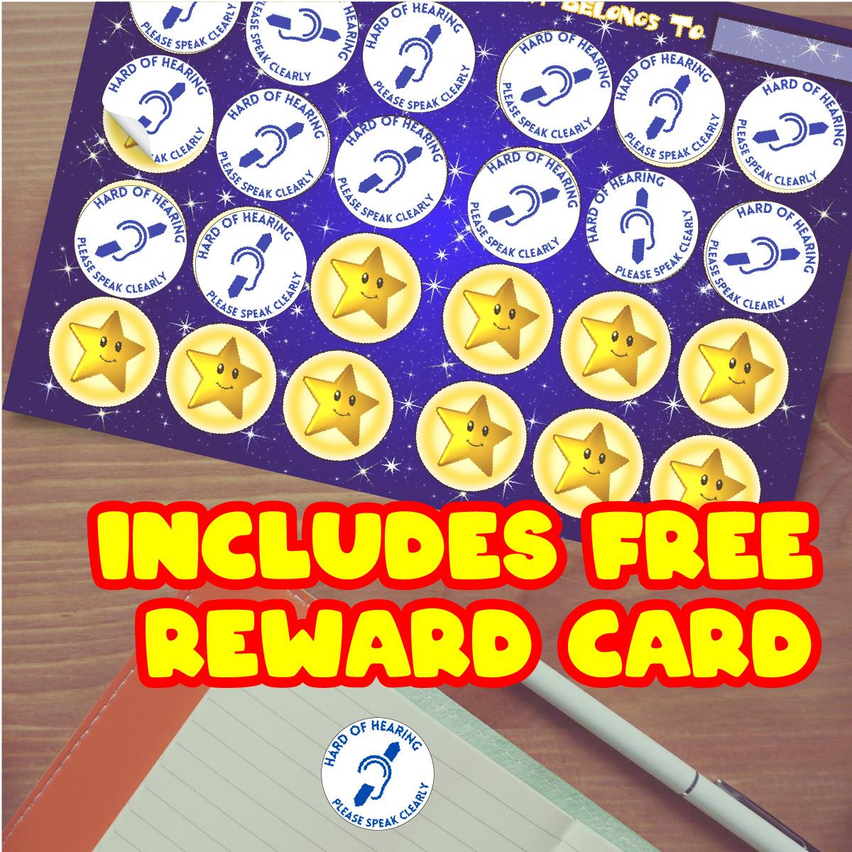 144 Hard Of Hearing 30mm Reward Stickers for School Teachers, Parents and Nursery