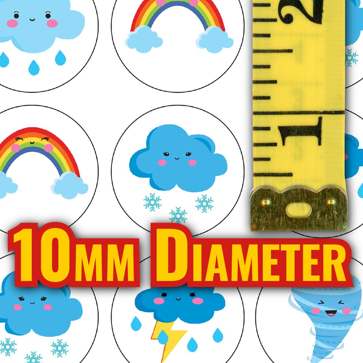 900 Mini Weather 10mm Spot Reward Stickers for Teachers and Planner Charts