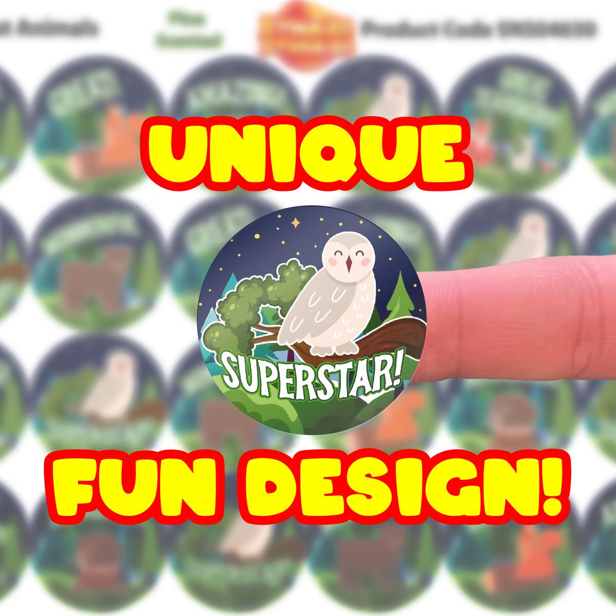 120 Forest Animals Pine Scented Stickers - 30mm Scented Stickers - For Teachers Nursery Parents