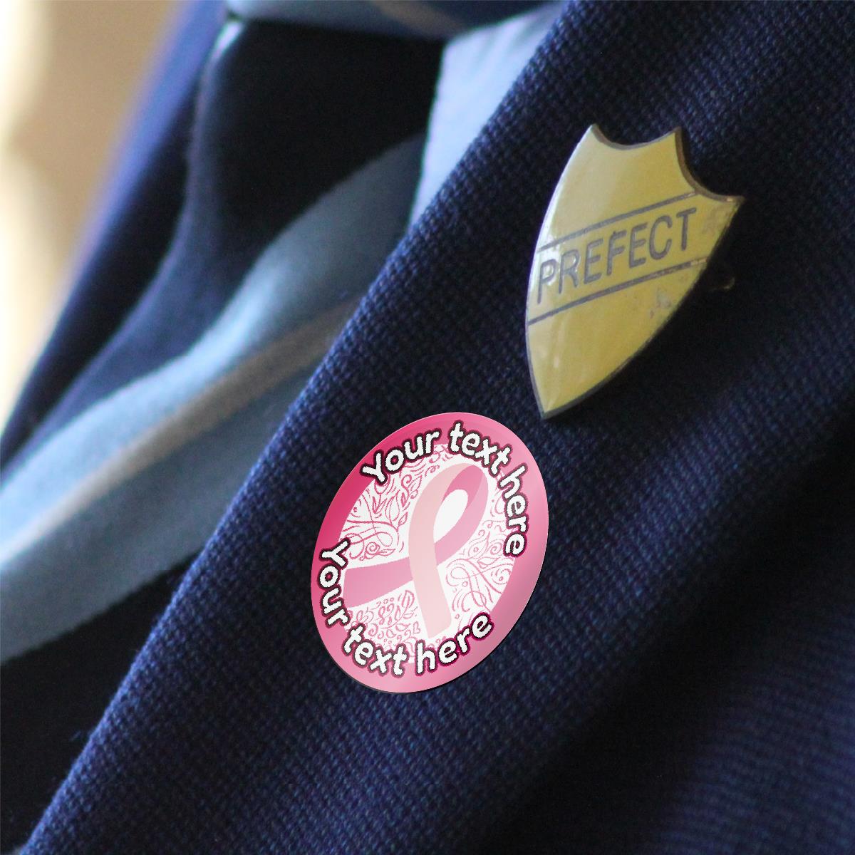 144 Breast Cancer Awareness Personalised 30mm Stickers Teachers, Parents, Schools