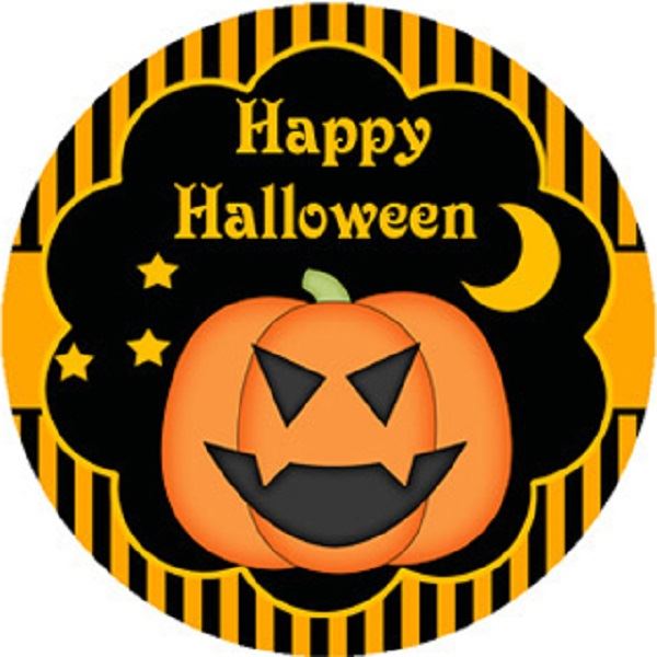 144 Halloween Pumpkins 30mm Round Children's Reward Stickers for Teachers or Parents