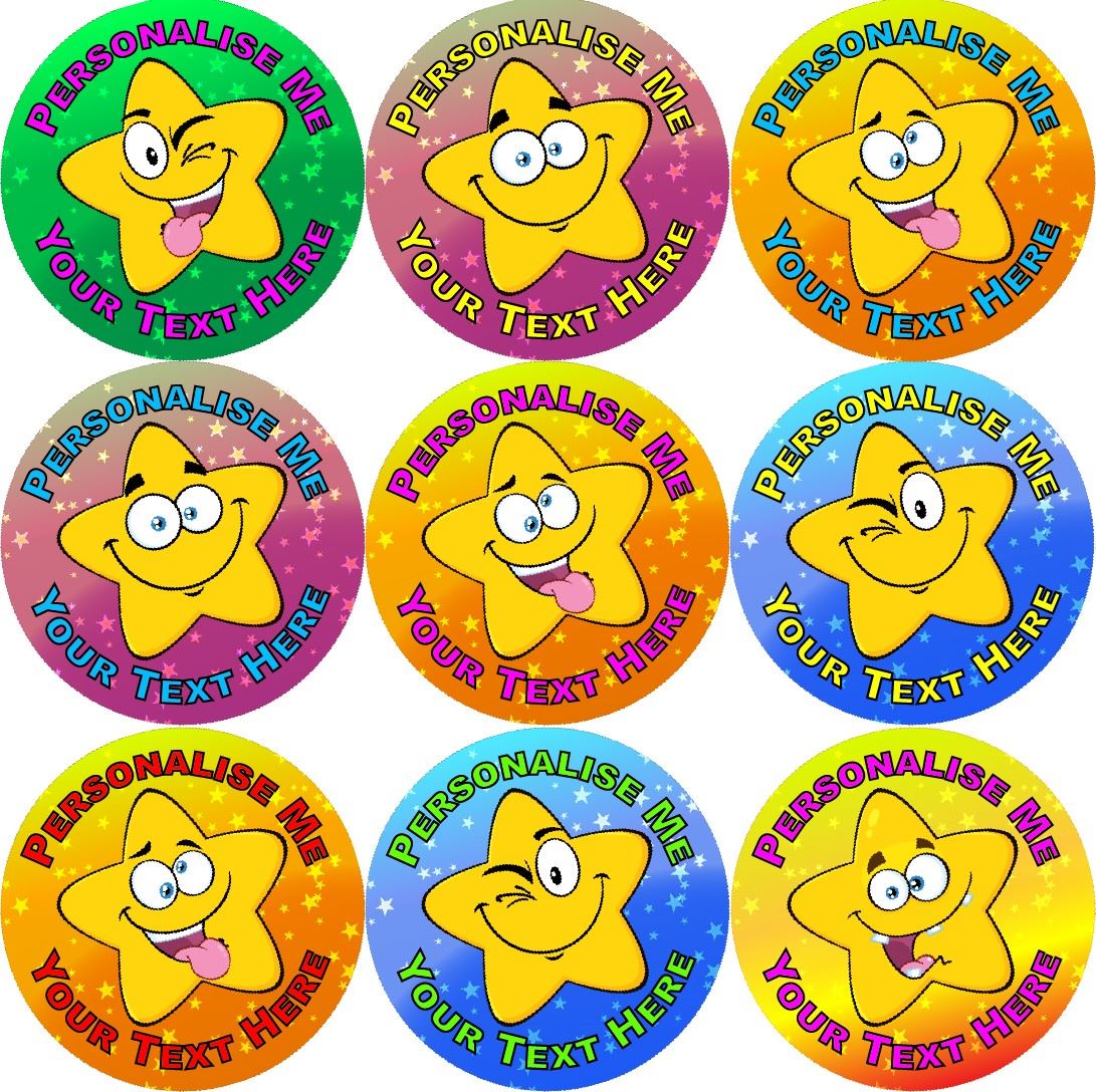 144 Personalised Silly Star 30mm Reward Stickers for School Teachers, Parents and Nursery