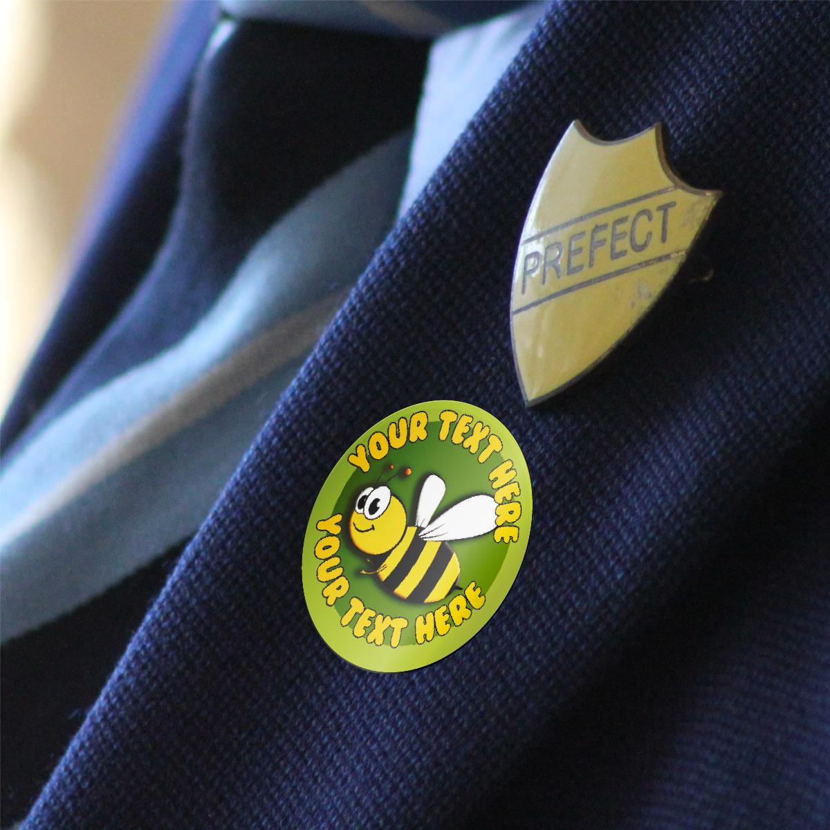 144 Personalised Colourful Bee 30mm Reward Stickers for School Teachers, Parents and Nursery