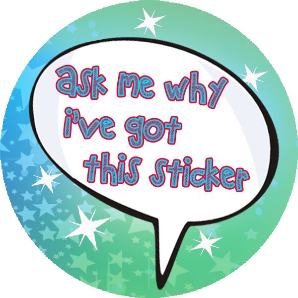 144 Ask me why i got this sticker 30mm Reward Stickers for Teachers, Parents and Party Bags