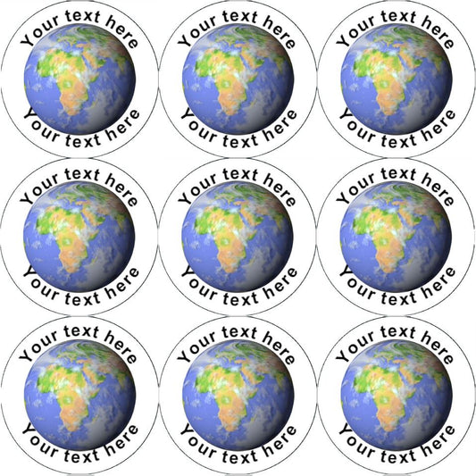 144 Planet Earth Personalised 30mm Reward Stickers for School Teachers, Parents and Nursery