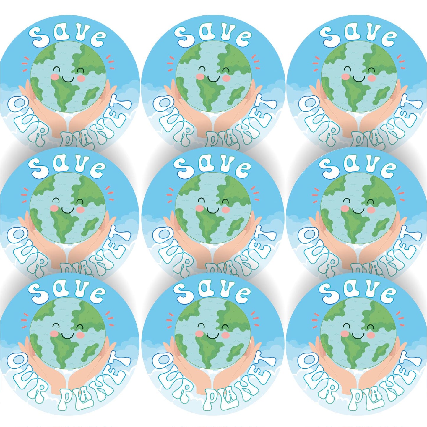 144 Save Our Planet 30mm Reward Stickers for School Teachers, Parents and Nursery