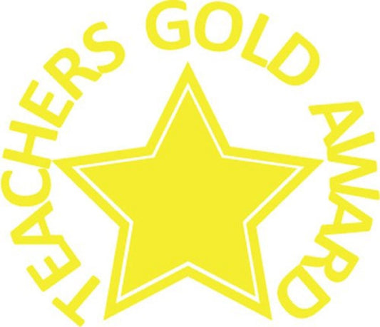 Teachers Gold Award - Self inking teacher reward xstamper xclamations stamp