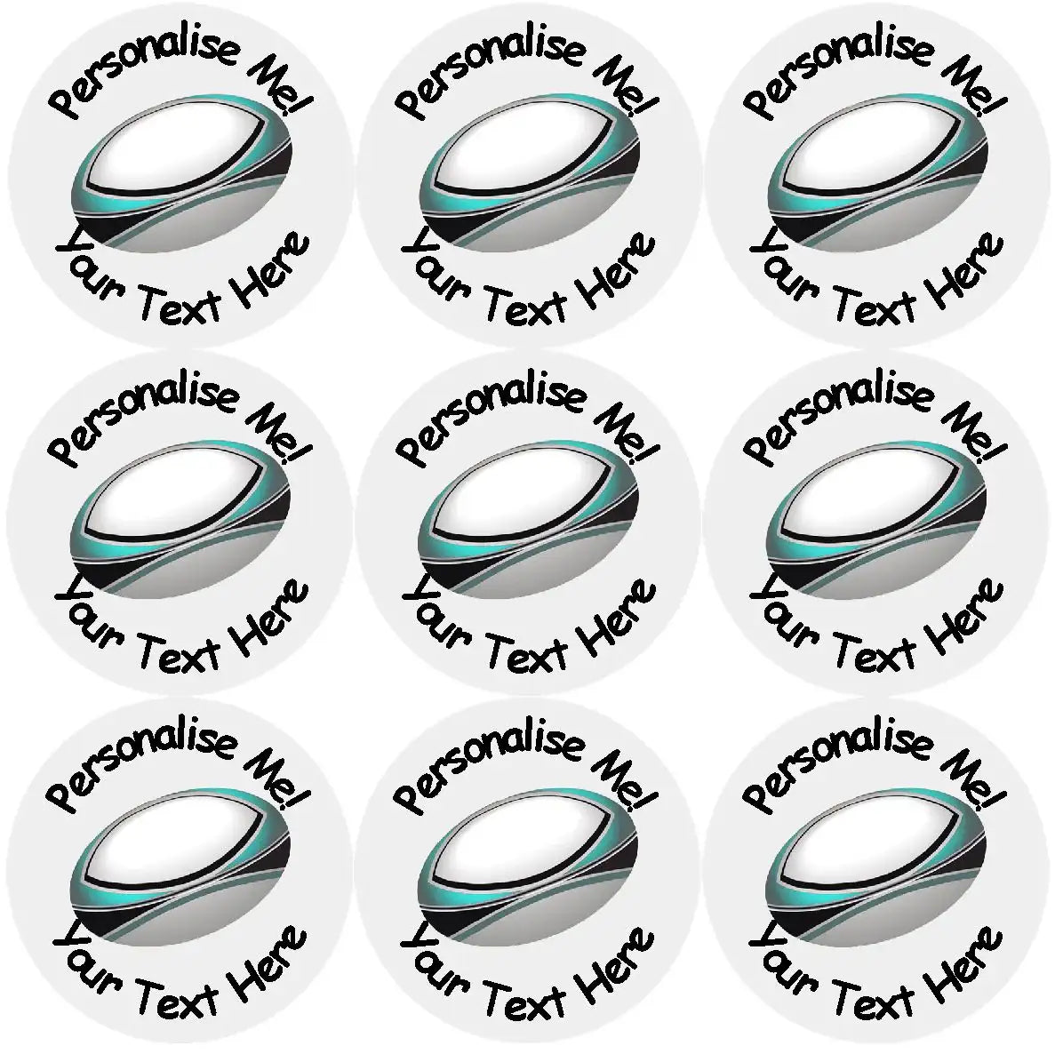 144 Rugby Themed Personalised Teacher Reward Stickers - Large - Sticker ...