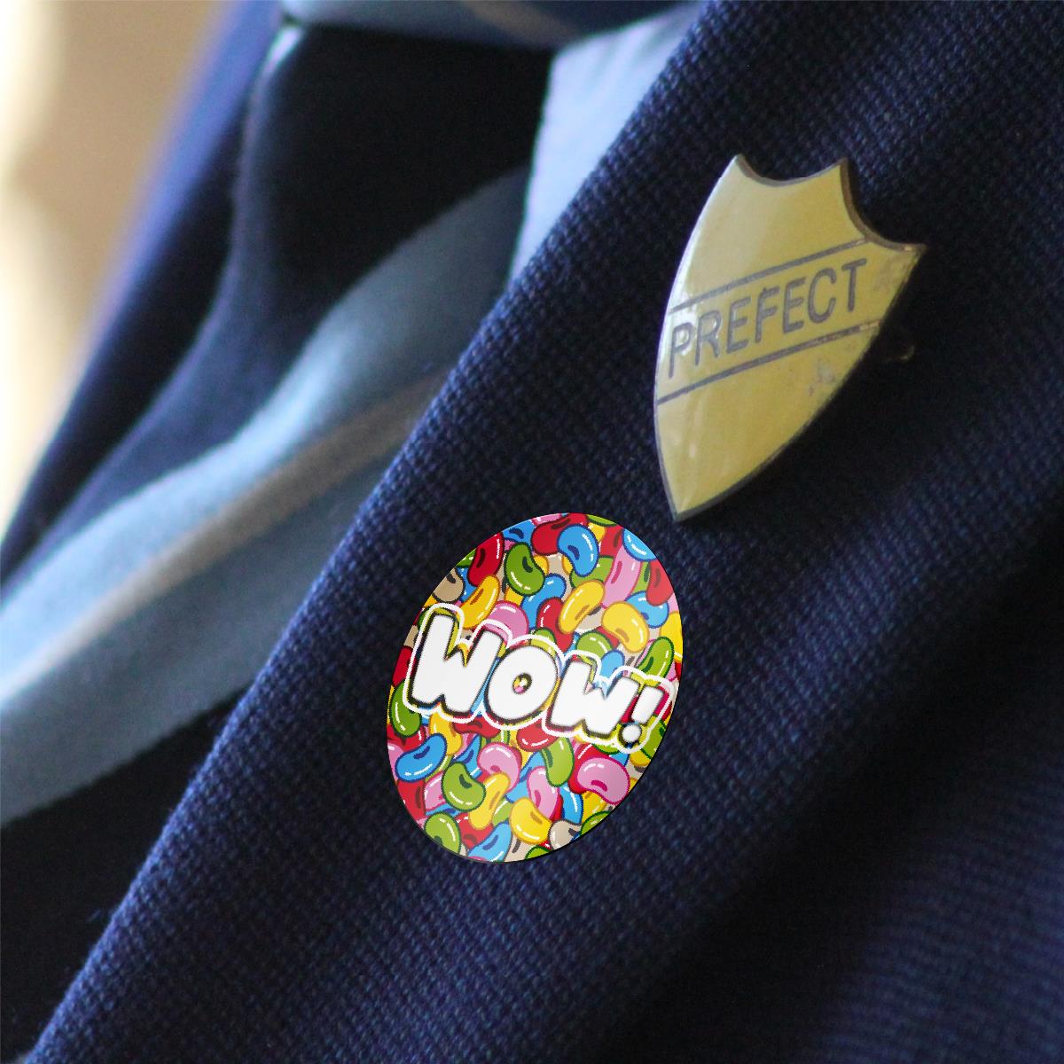 120 Jellybean Praise Words 30mm Scented Reward Stickers for Teachers, Parents and Party Bags