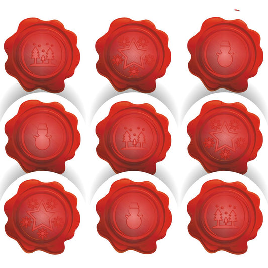 144 Christmas Wax Seal Stamp Themed Stickers for Teachers, Parents 30mm diameter